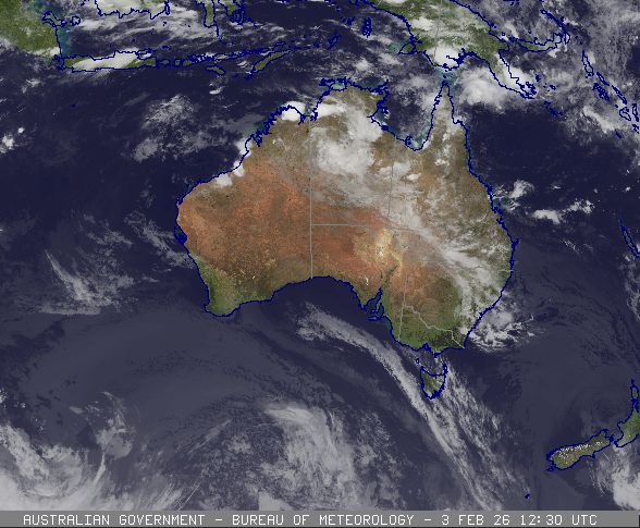 BOM cloud and surface composite satellite image