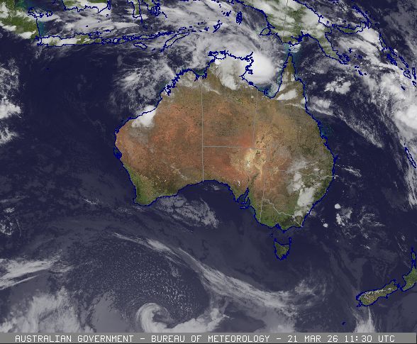 BOM cloud and surface composite satellite image