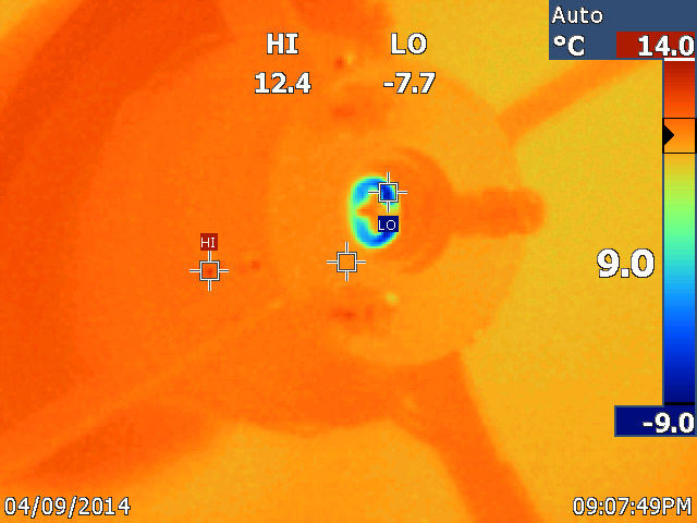 Closeup of secondary mirror holder